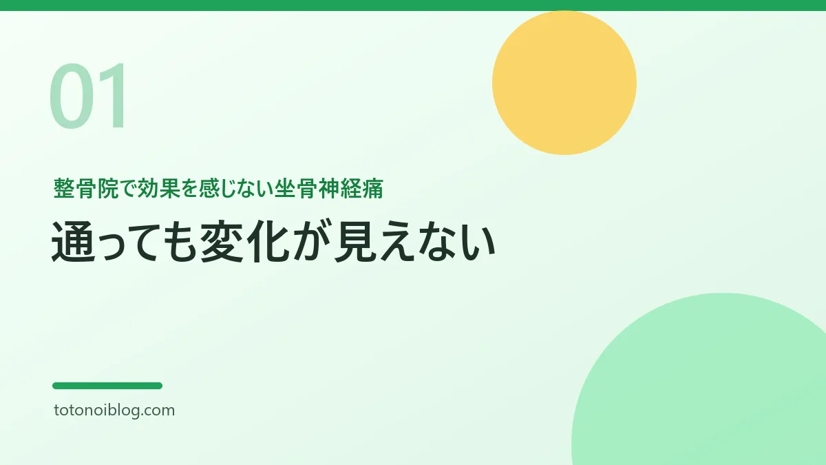 整骨院で効果を感じない坐骨神経痛を説明するセクション見出し画像