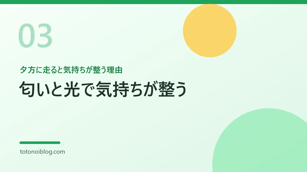 夕方に走ると気持ちが整う理由を説明するセクション見出し画像