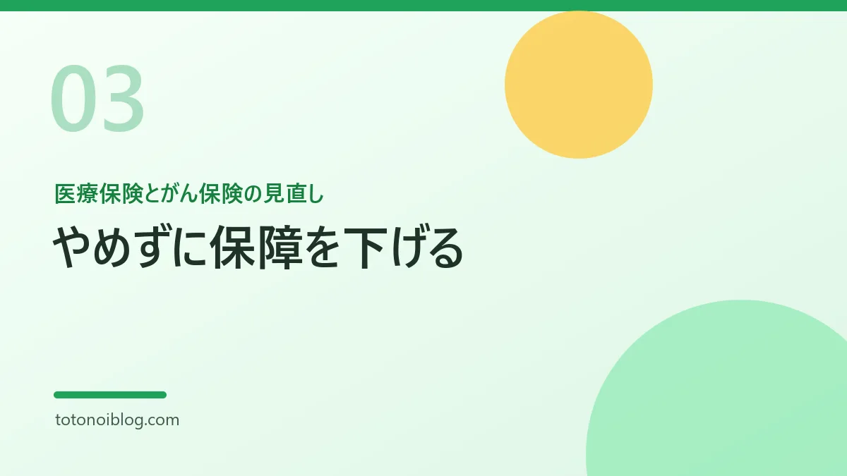 医療保険とがん保険の見直しを説明するセクション見出し画像